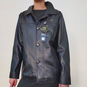 G Milano Unisex Black Leather Jacket